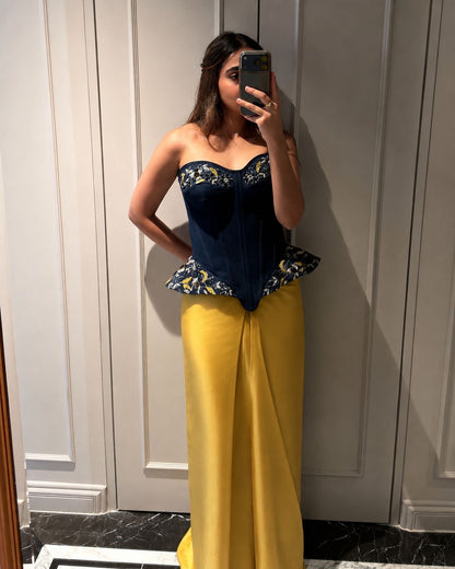 Denim corset and skirt set